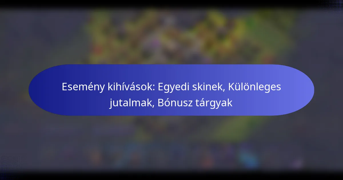 Read more about the article Esemény kihívások: Egyedi skinek, Különleges jutalmak, Bónusz tárgyak