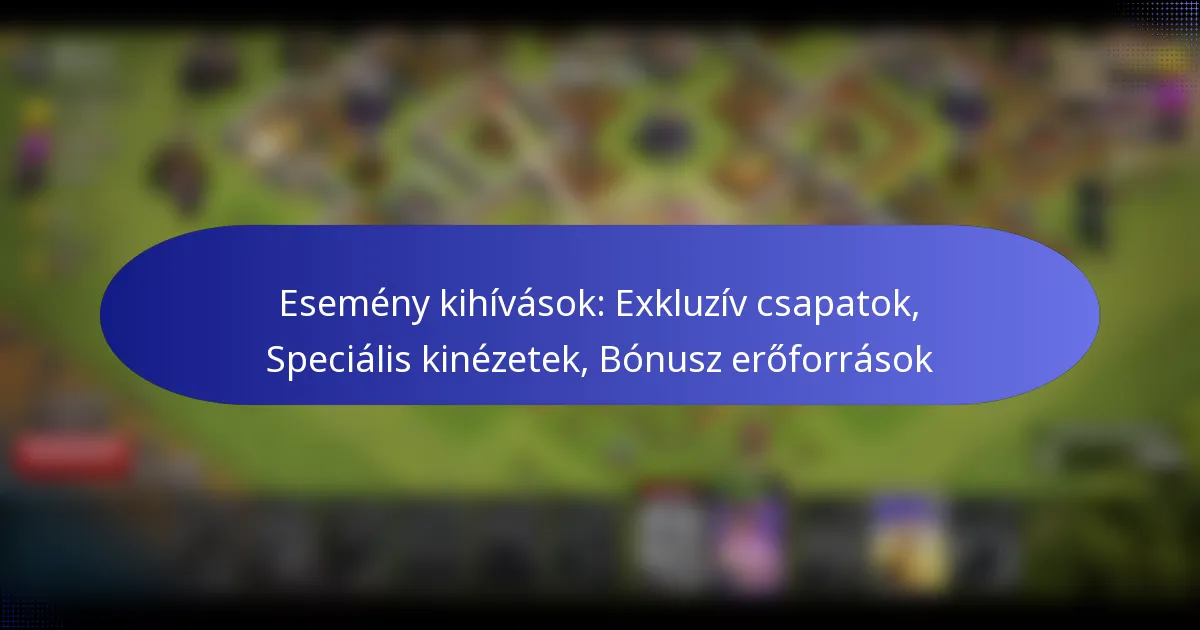 Read more about the article Esemény kihívások: Exkluzív csapatok, Speciális kinézetek, Bónusz erőforrások