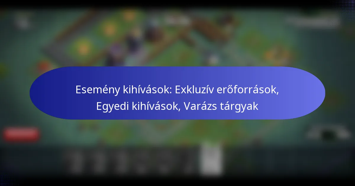 Read more about the article Esemény kihívások: Exkluzív erőforrások, Egyedi kihívások, Varázs tárgyak