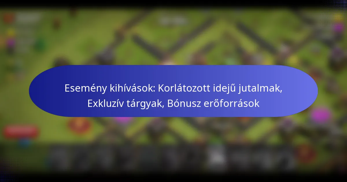 Read more about the article Esemény kihívások: Korlátozott idejű jutalmak, Exkluzív tárgyak, Bónusz erőforrások