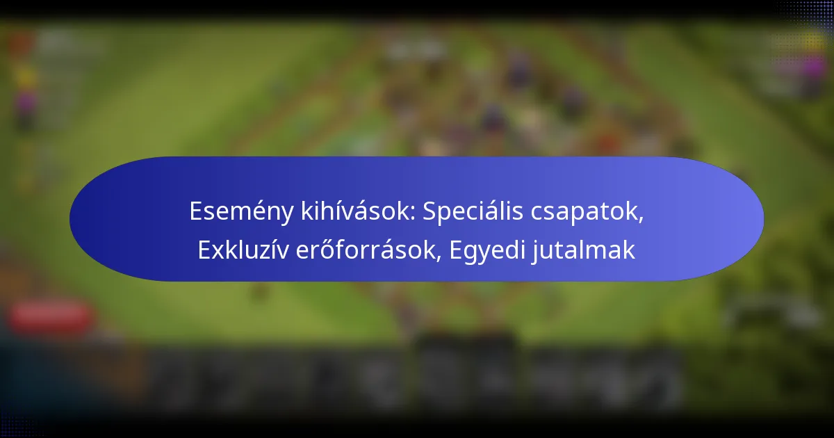 Read more about the article Esemény kihívások: Speciális csapatok, Exkluzív erőforrások, Egyedi jutalmak